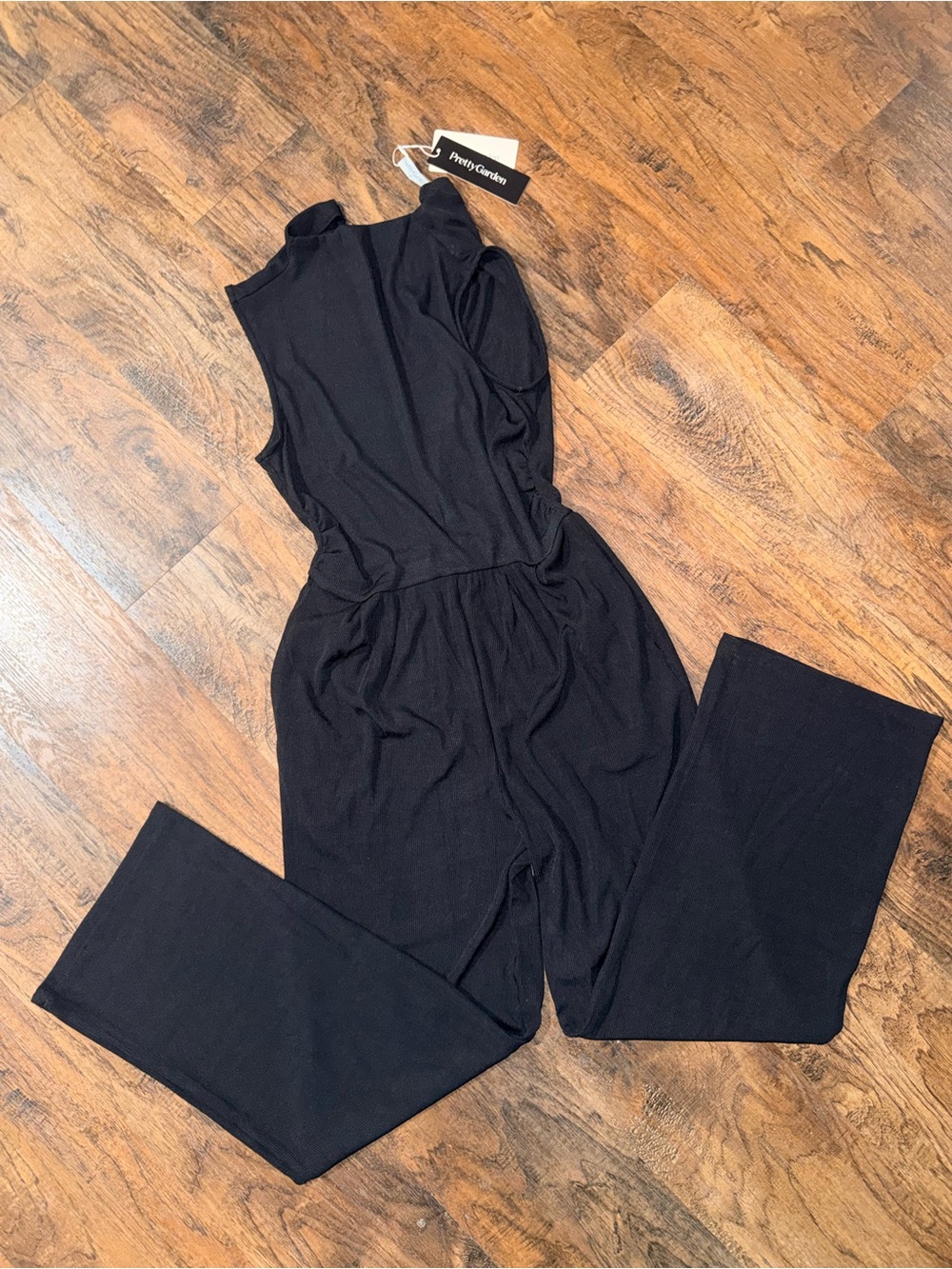 Black Sleeveless Wide-Leg Jumpsuit